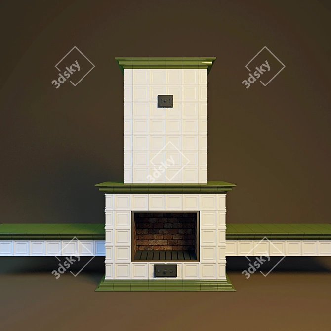 Cozy Hearth: Modern Fireplace Design 3D model image 1
