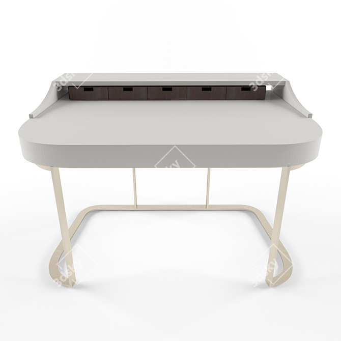 Baxter Yves Desk: Sleek Wood Design 3D model image 2