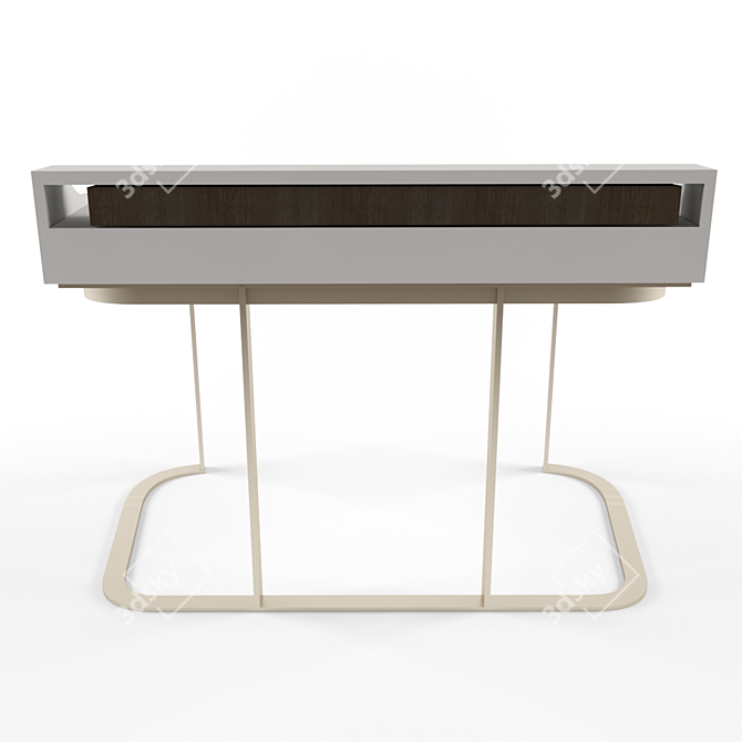 Baxter Yves Desk: Sleek Wood Design 3D model image 3