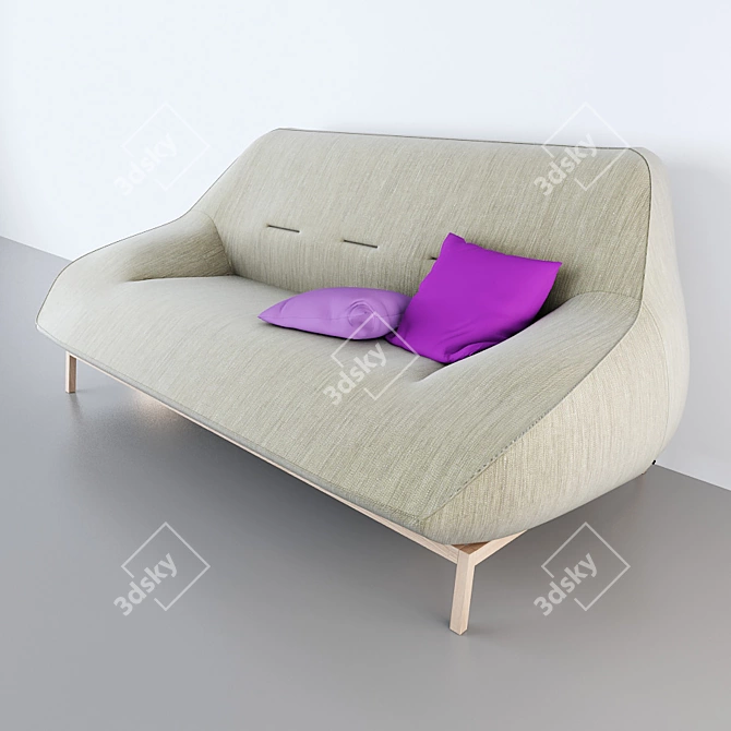 Elegant 3-Seat Cosse Sofa 3D model image 2