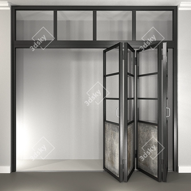 Fold Steel Door: 300x300cm | Easy Assembly 3D model image 2