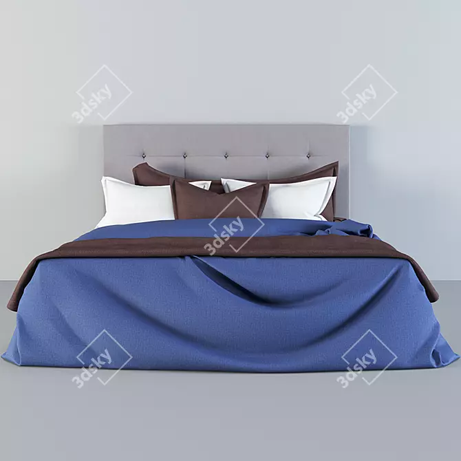 Pufetto Ferrara Bed: Elegant and Spacious 3D model image 1