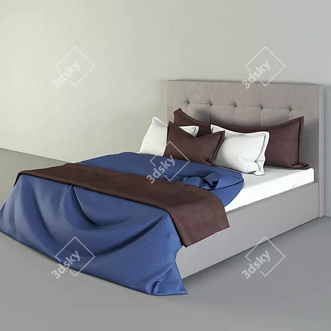 Pufetto Ferrara Bed: Elegant and Spacious 3D model image 3