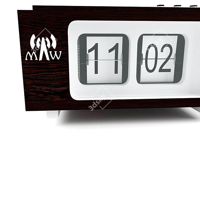 Classic Flip Clock in Timeless Style 3D model image 2