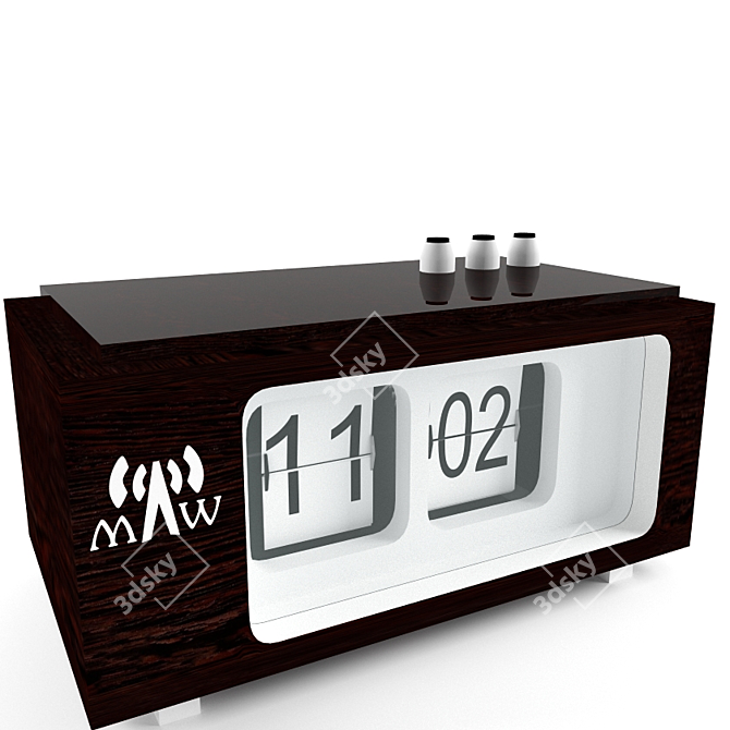 Classic Flip Clock in Timeless Style 3D model image 3