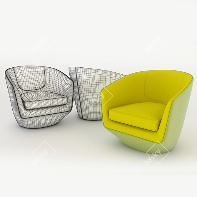 Revolutionary UTurn Chair: Ultimate Comfort & Style 3D model image 2