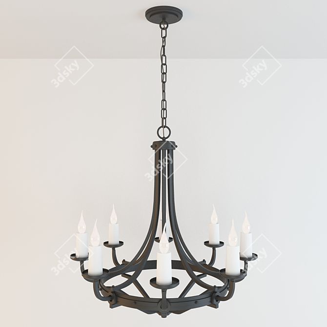 Elegant Elba 8-Light Chandelier 3D model image 1