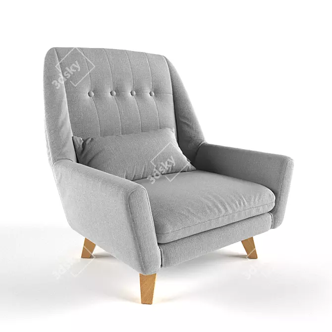 Nordic Elegance Armchair 3D model image 1