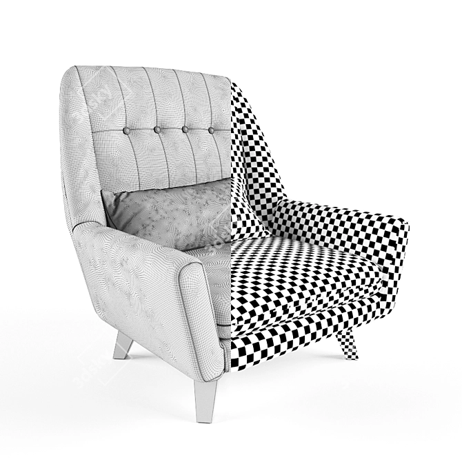 Nordic Elegance Armchair 3D model image 2