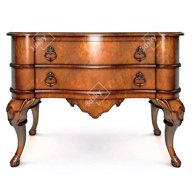 Elegant Cippendale Commode 3D model image 1