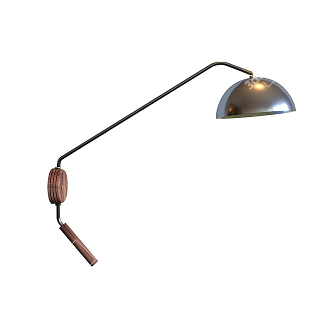 Arc Wall Lamp: Vintage-Modern Elegance 3D model image 1