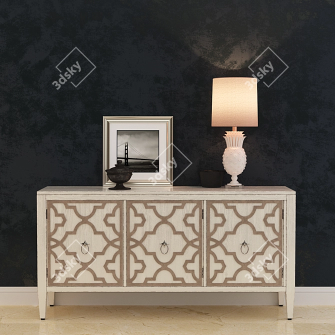 Elegant Melange Miranda Credenza 3D model image 1