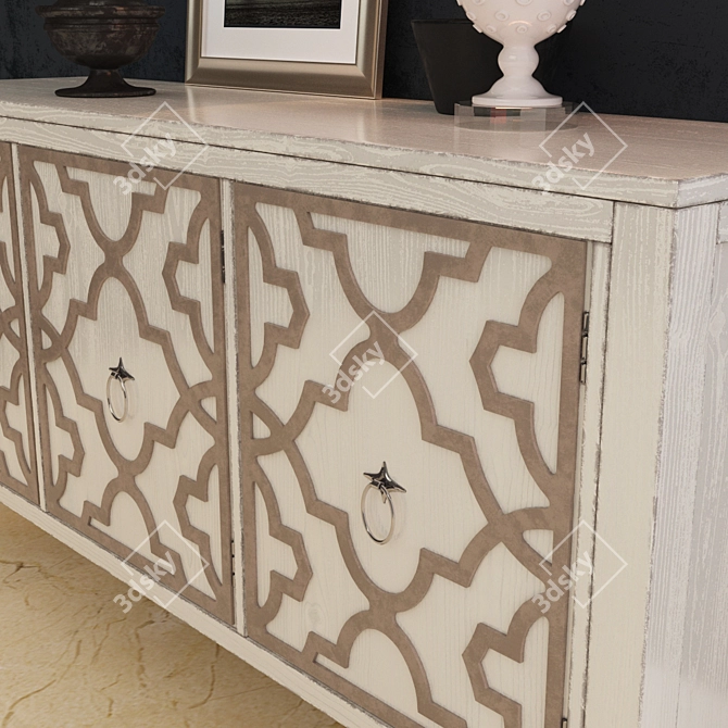 Elegant Melange Miranda Credenza 3D model image 2