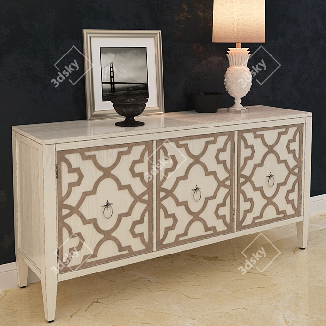 Elegant Melange Miranda Credenza 3D model image 3