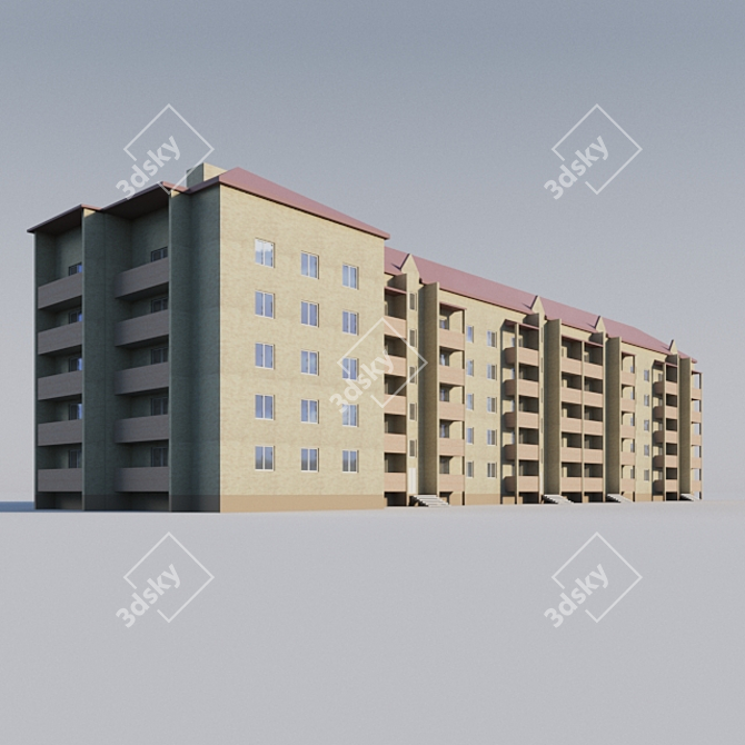Modern Brick Home in Megion City 3D model image 2