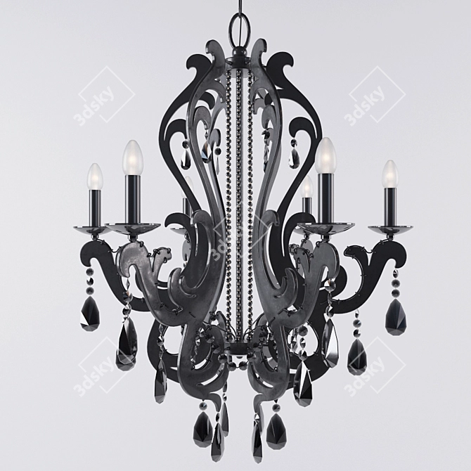 Elegant Crystal Chandelier by Badari 3D model image 1