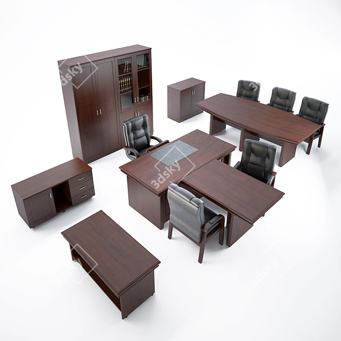Executive Suite "Hamilton": Complete Cabinet Set 3D model image 1