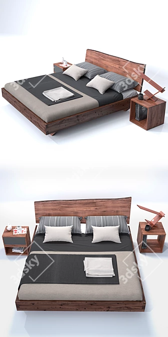 RIVA Natura 1920 6 Platform Bed Set 3D model image 2