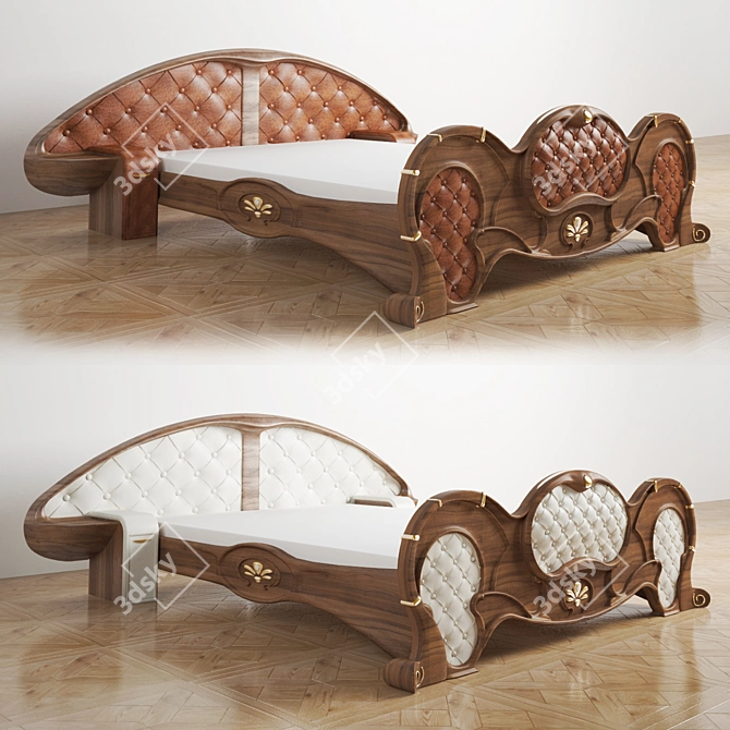 Handcrafted Bed: The Ultimate Comfort 3D model image 1