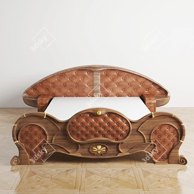 Handcrafted Bed: The Ultimate Comfort 3D model image 2