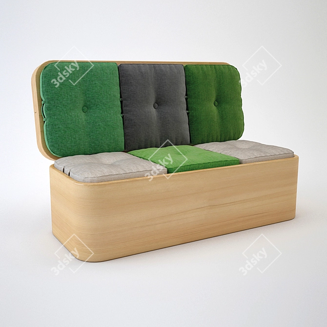 Versatile Bedside Table with Pet Compartment - Functional and Stylish 3D model image 3