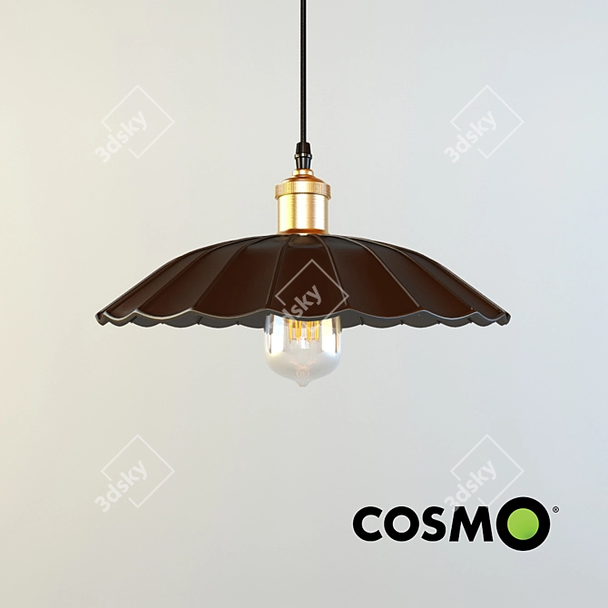 Vintage Brown Steel Pendant 3D model image 1