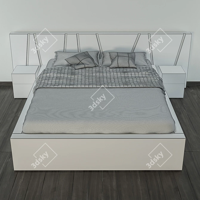 Eco Dream Bed: The Perfect Sustainable Sleep 3D model image 2