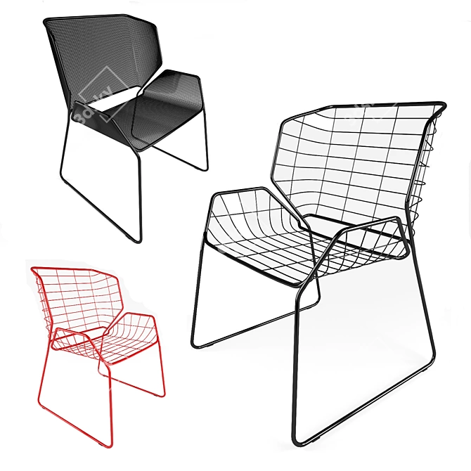 Cibidi's Organic Chair: Elegant and Eco-Friendly 3D model image 1