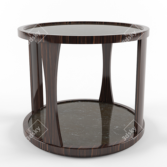 Exquisite Ebony Stone Top Table 3D model image 1