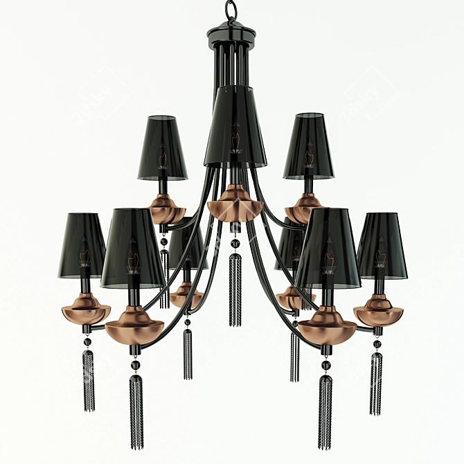 Elegant Avington 9-Light Chandelier 3D model image 1