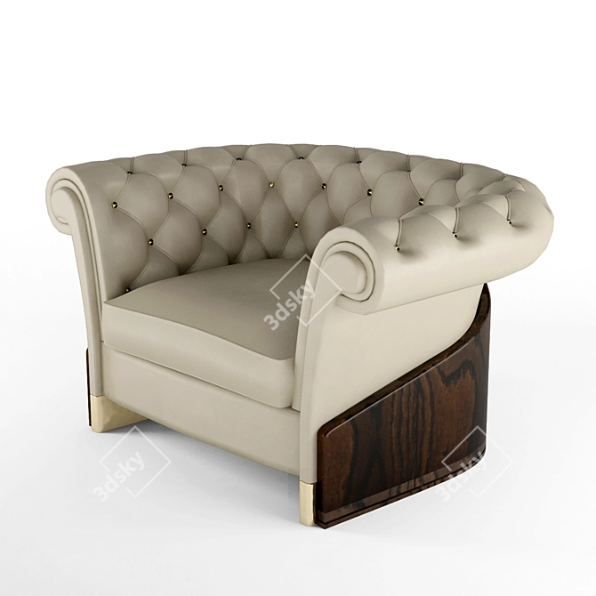Vintage Wood Chair 3D model image 1
