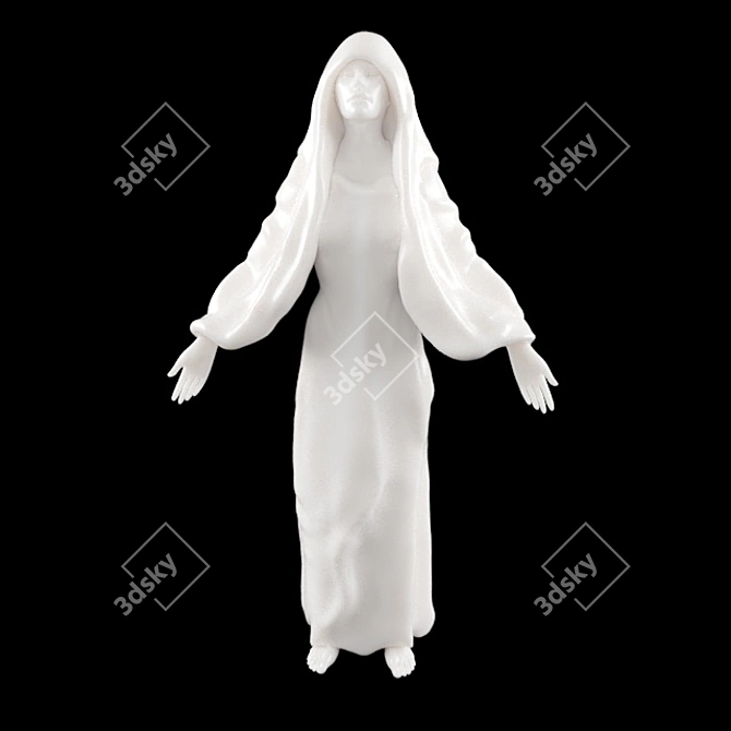 Graceful Nuns Statue 3D model image 1