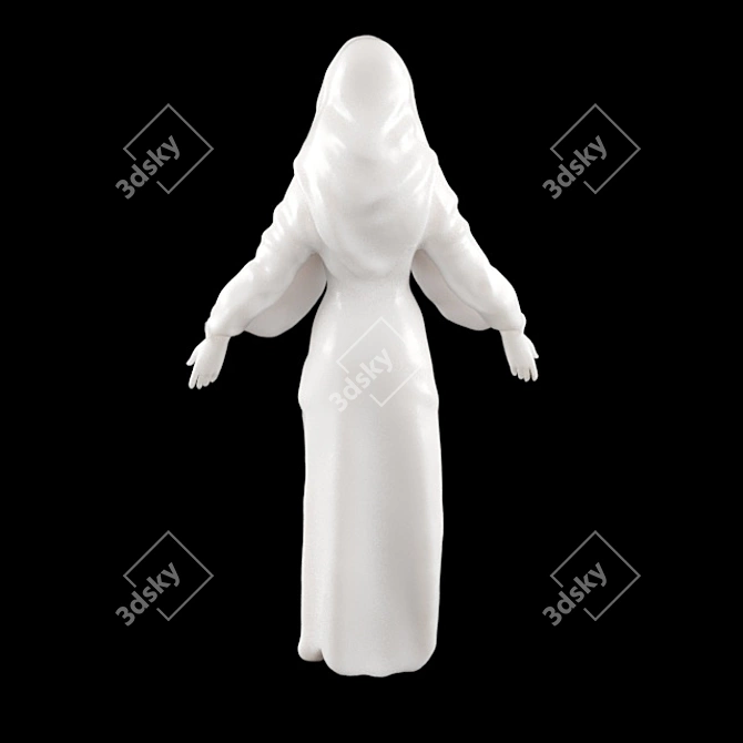 Graceful Nuns Statue 3D model image 2