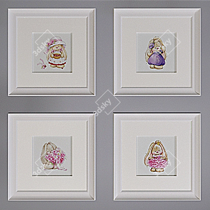 Title: Charming Nursery Wall Decor 3D model image 2