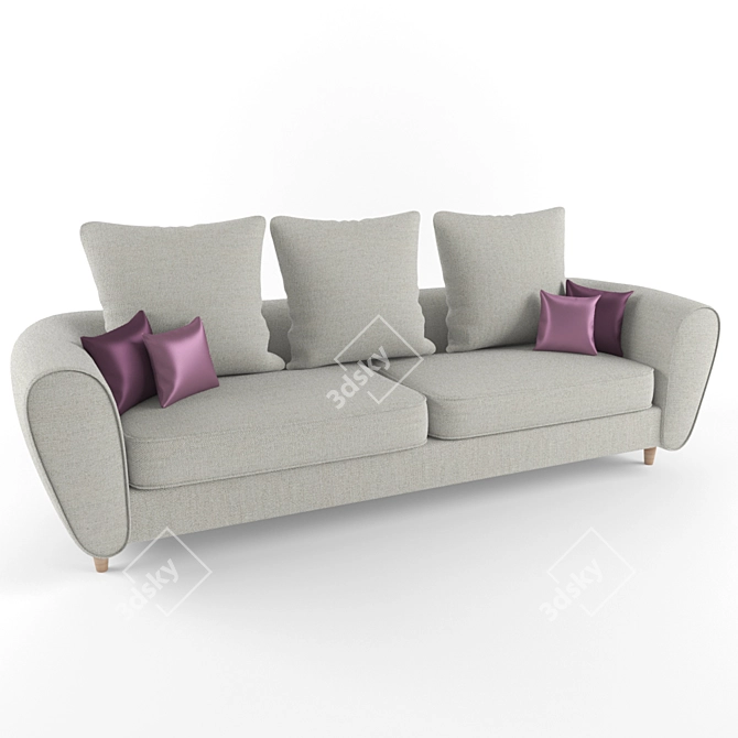 Cozy and Stylish Fabric Sofa 3D model image 1
