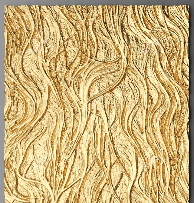 3D Abstract Wall Panel - Luxury Black and Gold Decor 3D model image 3