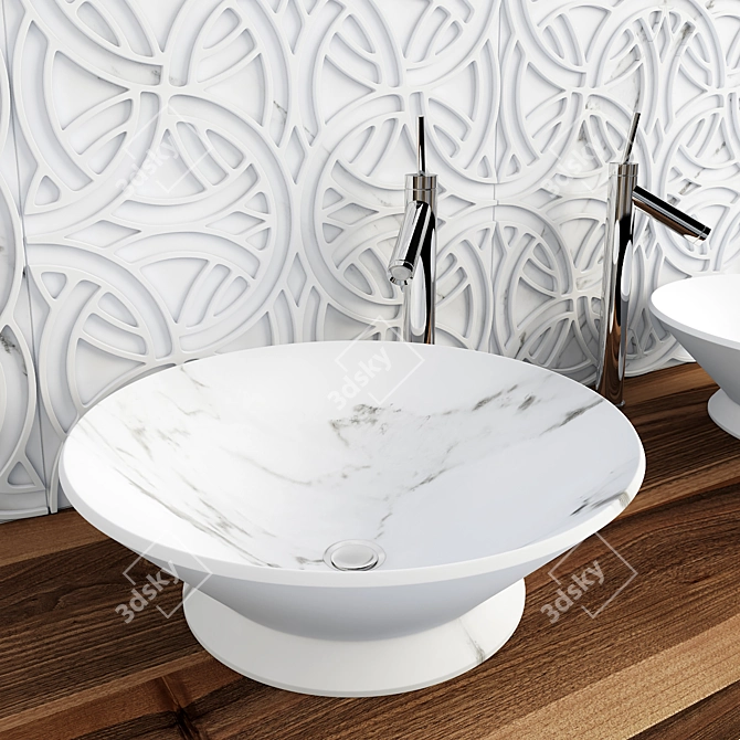 Elegant Marble Sink Set: Kreoo by Enzo Berti 3D model image 2