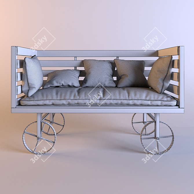 Rustic Rise Sofa 3D model image 3