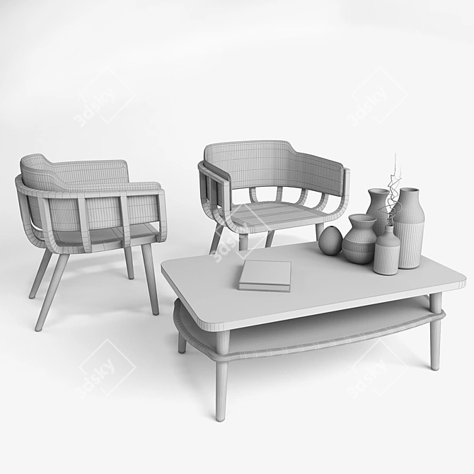 Elegant and Edgy: The Frame Armchair 3D model image 2