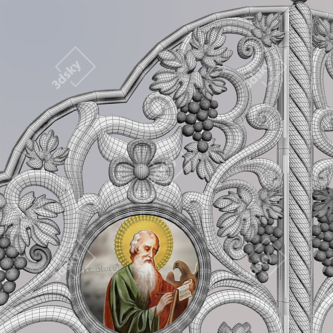 Royal Gate: Iconostasis Centrepiece 3D model image 3