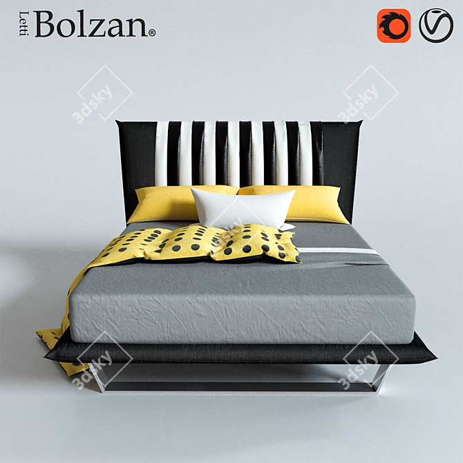 Elegant Bolzan Bed 3D model image 2