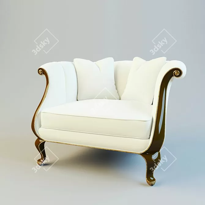 Channeled Luxury Armchair 3D model image 1