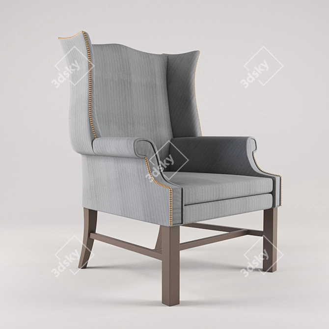 Elegant Kent Wing Chair 3D model image 1