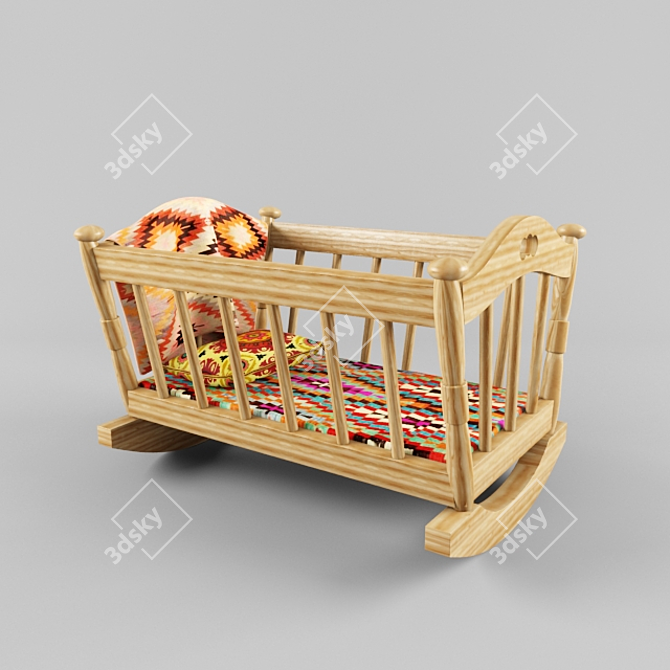 Swaying Bliss Baby Cradle 3D model image 1