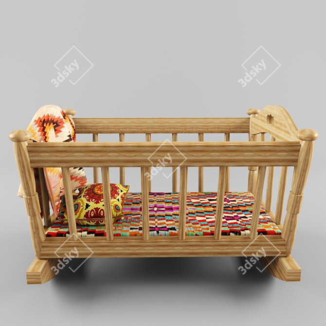 Swaying Bliss Baby Cradle 3D model image 2