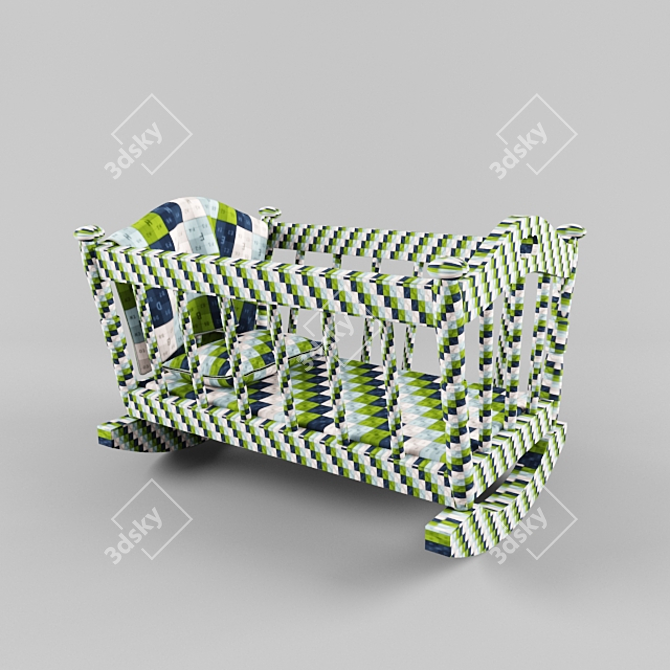 Swaying Bliss Baby Cradle 3D model image 3