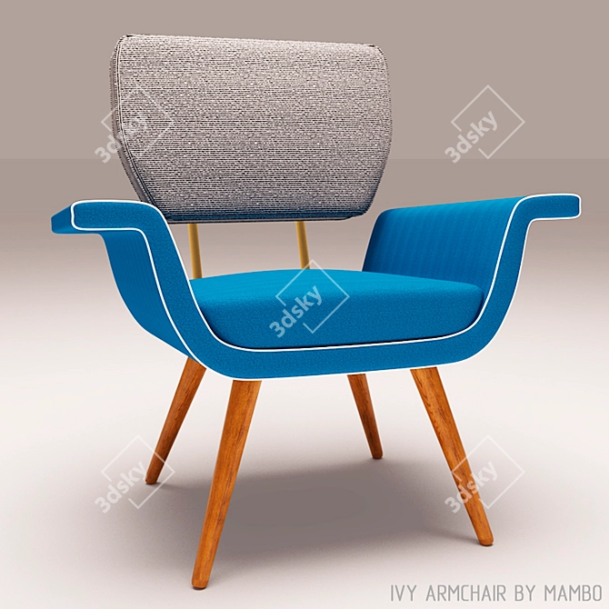 Ivy Accent Chair: Sleek Elegance for Your Space 3D model image 1