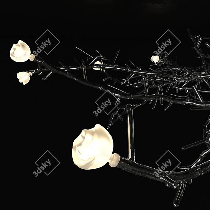 Twiggy Chandelier: Exquisite Floral Design 3D model image 2