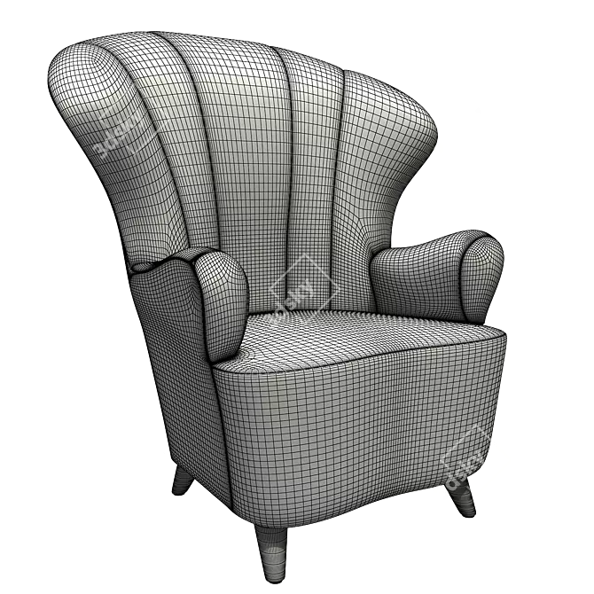 Ollie Chair: Compact Comfort for Your Space 3D model image 3