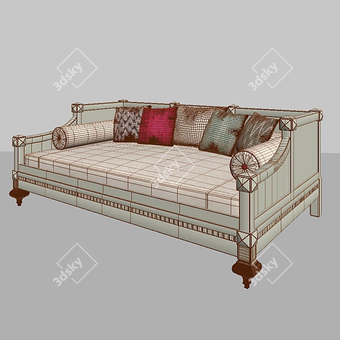 Italian Wood Sofa-Bed: LCI Decora 3D model image 2